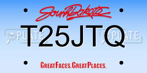 T25JTQ South Dakota License Plate