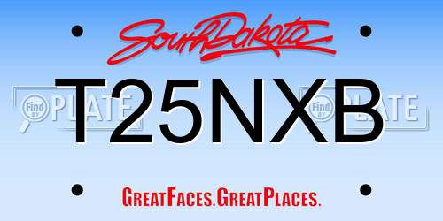 T25NXB South Dakota License Plate