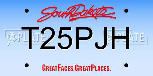 T25PJH South Dakota License Plate