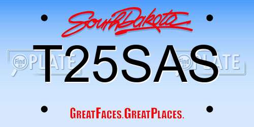 T25SAS South Dakota License Plate