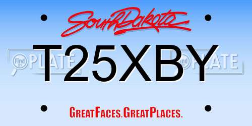 T25XBY South Dakota License Plate