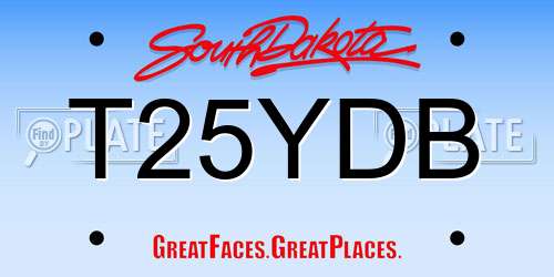 T25YDB South Dakota License Plate