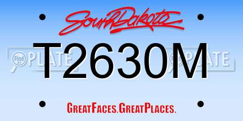 T2630M South Dakota License Plate