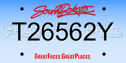 T26562Y South Dakota License Plate