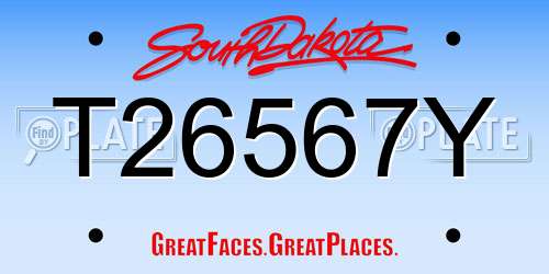 T26567Y South Dakota License Plate