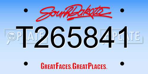 T265841 South Dakota License Plate