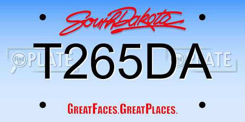 T265DA South Dakota License Plate