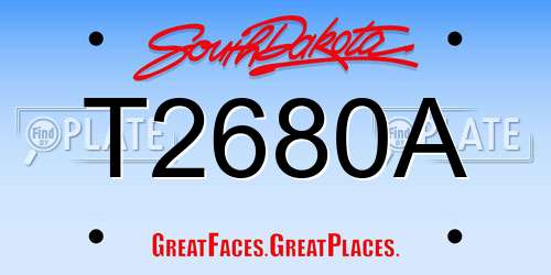T2680A South Dakota License Plate