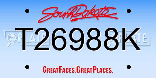 T26988K South Dakota License Plate
