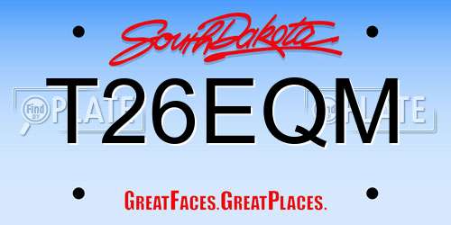 T26EQM South Dakota License Plate