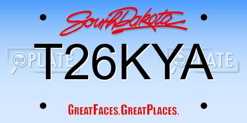 T26KYA South Dakota License Plate