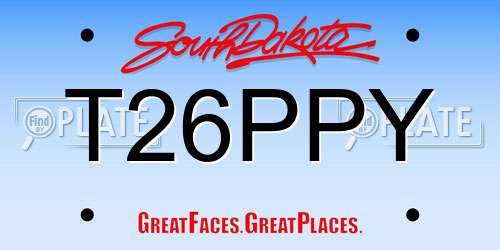 T26PPY South Dakota License Plate