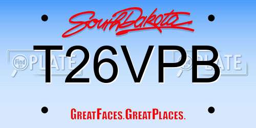 T26VPB South Dakota License Plate
