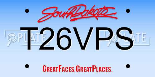 T26VPS South Dakota License Plate