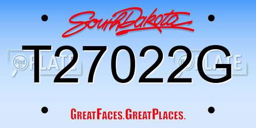 T27022G South Dakota License Plate