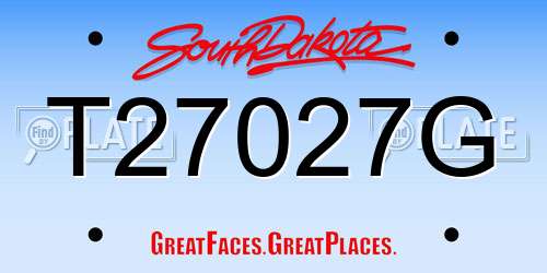 T27027G South Dakota License Plate