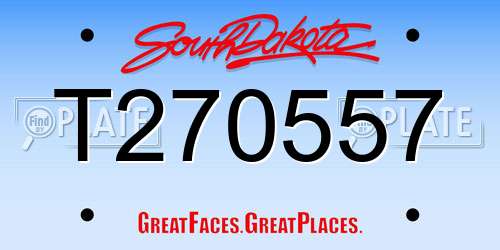 T270557 South Dakota License Plate