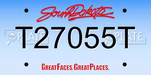 T27055T South Dakota License Plate