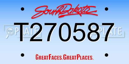 T270587 South Dakota License Plate