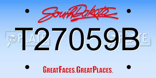 T27059B South Dakota License Plate