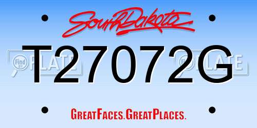 T27072G South Dakota License Plate