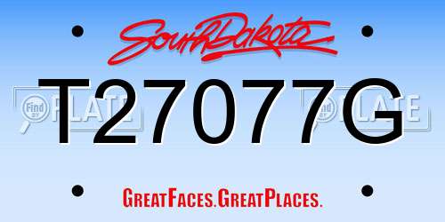 T27077G South Dakota License Plate