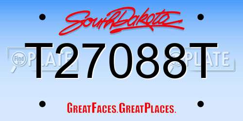 T27088T South Dakota License Plate