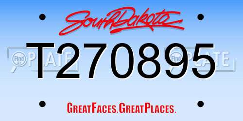 T270895 South Dakota License Plate