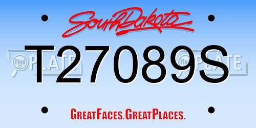 T27089S South Dakota License Plate