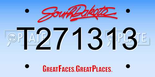 T271313 South Dakota License Plate