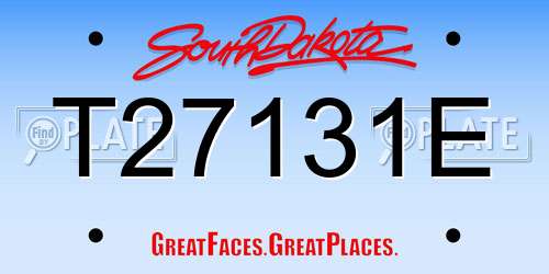 T27131E South Dakota License Plate
