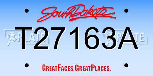 T27163A South Dakota License Plate