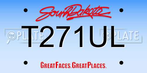 T271UL South Dakota License Plate