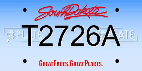 T2726A South Dakota License Plate