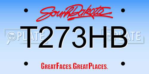 T273HB South Dakota License Plate