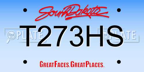 T273HS South Dakota License Plate