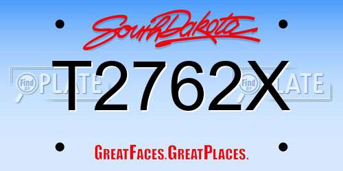 T2762X South Dakota License Plate