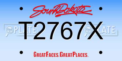 T2767X South Dakota License Plate