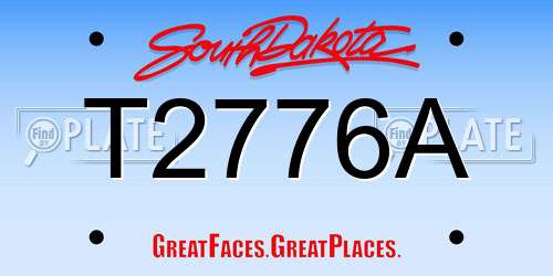 T2776A South Dakota License Plate