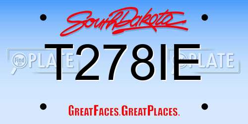 T278IE South Dakota License Plate