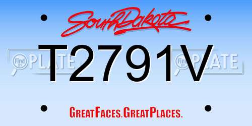 T2791V South Dakota License Plate