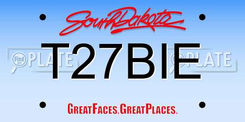 T27BIE South Dakota License Plate