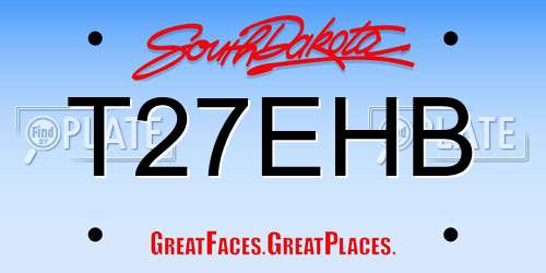 T27EHB South Dakota License Plate