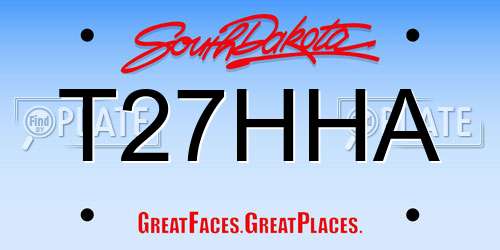 T27HHA South Dakota License Plate