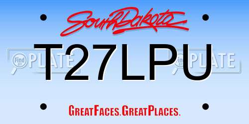T27LPU South Dakota License Plate
