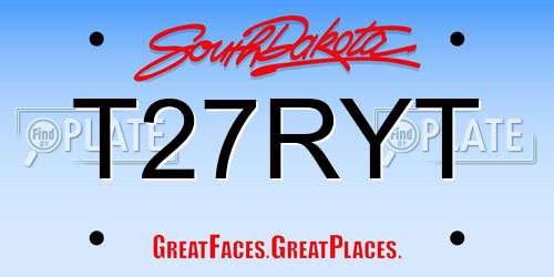 T27RYT South Dakota License Plate