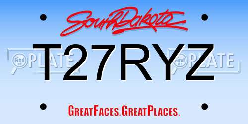 T27RYZ South Dakota License Plate