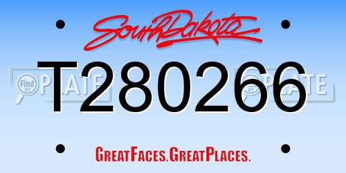 T280266 South Dakota License Plate
