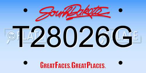 T28026G South Dakota License Plate