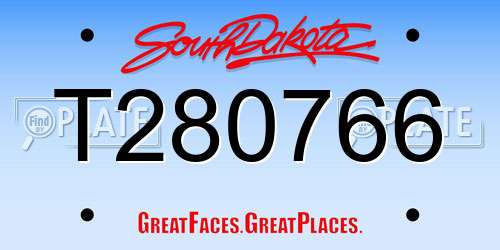 T280766 South Dakota License Plate